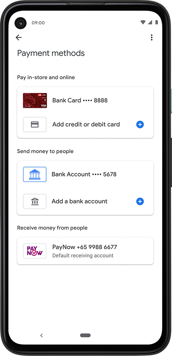 How to pay with Google Pay step 2: Select the payment methods.